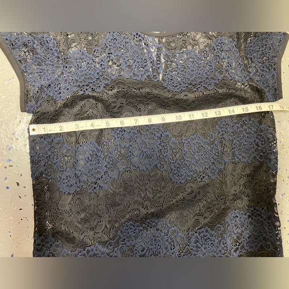 Ann Taylor Loft Lace Shift Dress Mini Black and Blue Size 4 - Picture 13 of 14